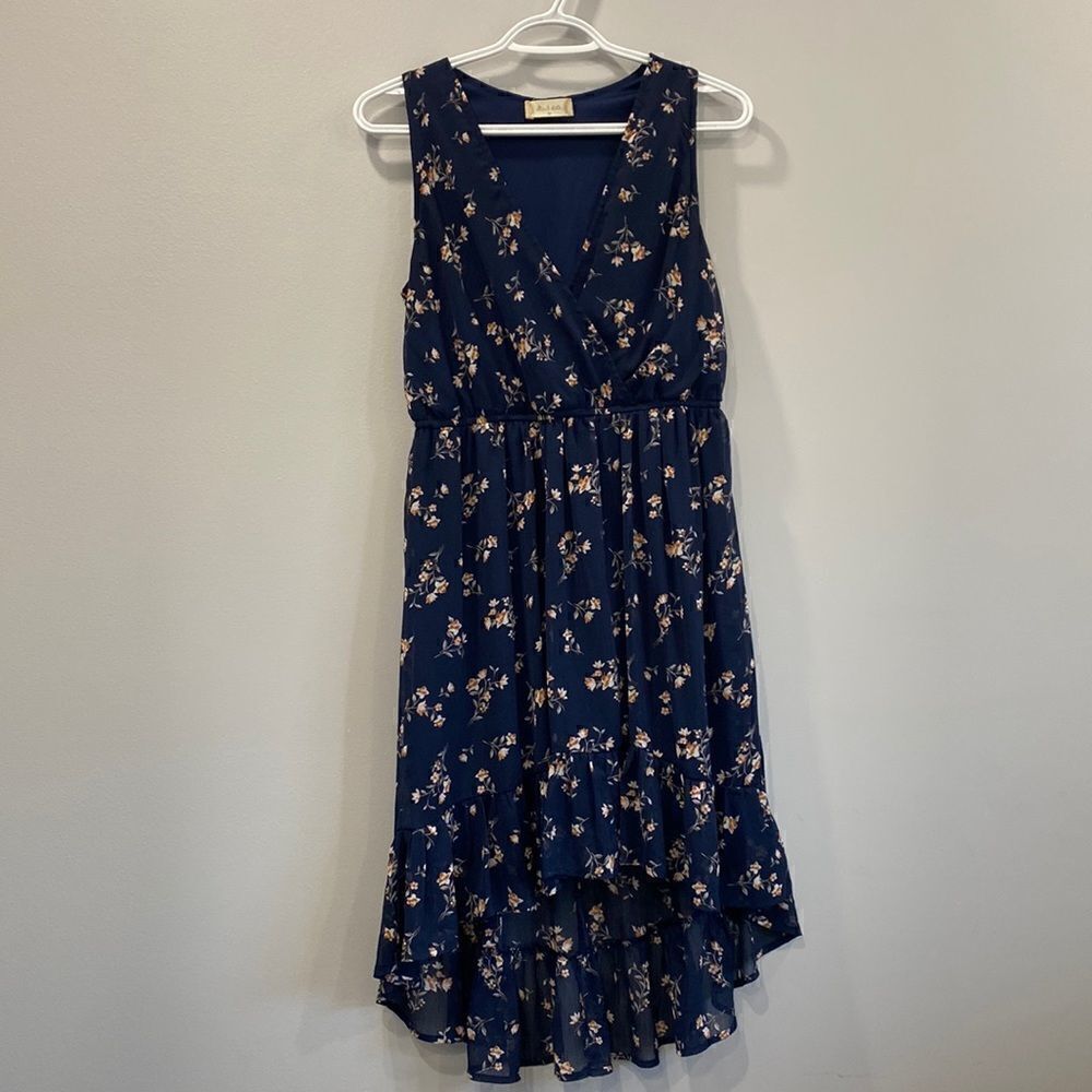 Altar'd State Blue Floral Dress High Low